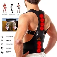 Posture corrector belt for men and women for back pain Back Support  (Black)-thumb1