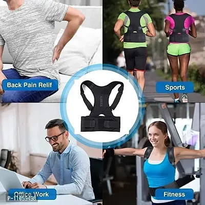 Magnetic Back Brace Posture Corrector Therapy Shoulder Belt for Lower and Upper Back  Abdomen Support-Free Size-thumb2
