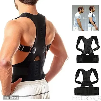 Mens, Womens Back Brace Posture Corrector Therapy Shoulder Belt-thumb0