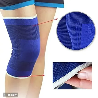 1Pair Elasticated Knee Blue Knee Pads Knee Support Brace Leg Arthritis Injury Gym Elasticated Bandage Support