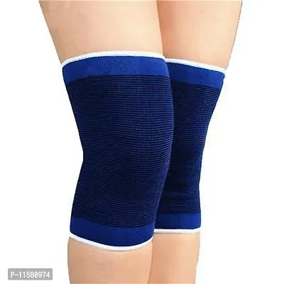 1Pair Elasticated Knee Blue Knee Pads Knee Support Brace Leg Arthritis Injury Gym Elasticated Bandage Support-thumb2