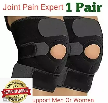 Knee Brace Protector Hand Grip/Fitness Grip  (Black)-1 pair-thumb0