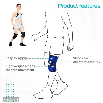 Knee Brace Protector Hand Grip/Fitness Grip  (Black)-1 pair-thumb2