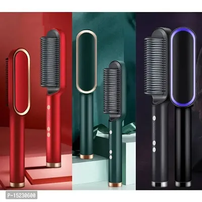 Hair Straightener Comb for Women  Men, Hair Styler, Curler, Straightener Machine Brush/PTC Heating Electric Straightener Brush With 5 Temperature C-thumb0