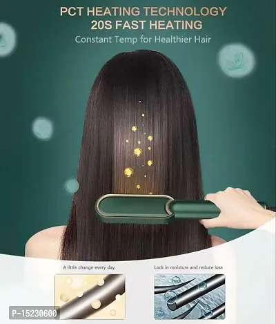 Hair Straightener Comb for Women  Men, Hair Styler, Curler, Straightener Machine Brush/PTC Heating Electric Straightener Brush With 5 Temperature C-thumb3