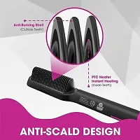 Hair Straightener Comb for Women  Men, Hair Styler, Curler, Straightener Machine Brush/PTC Heating Electric Straightener Brush With 5 Temperature C-thumb4