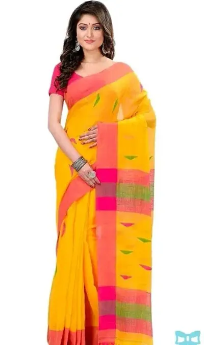 Handloom Cotton Woven Butta Sarees with with Blouse piece