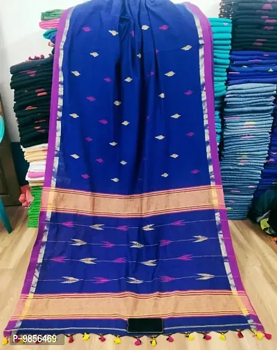 Beautiful Khadi Cotton Printed Saree With Blouse Piece For Women-thumb0