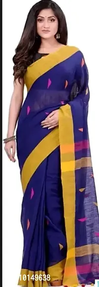 Trending Khadi Cotton Saree With Blouse Piece