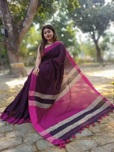 Alluring Khadi Cotton Saree with Blouse piece