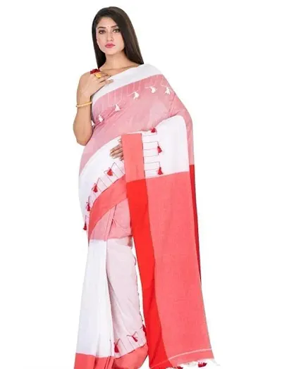 Handloom Cotton Sarees With Blouse Piece