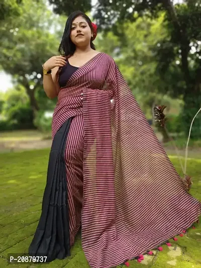 Handloom Cotton Saree With Blouse Piece