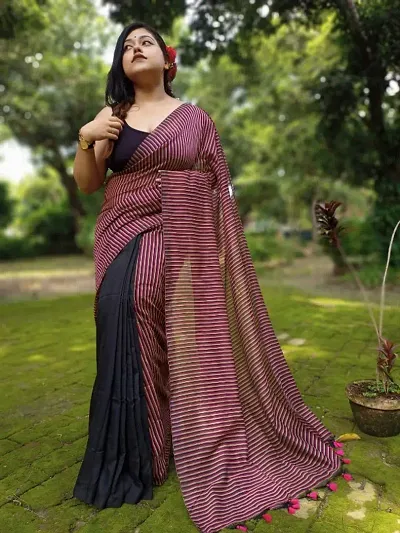 New In Cotton Saree with Blouse piece 