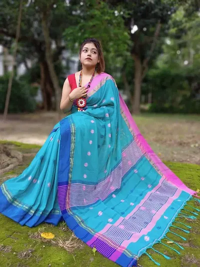 Alluring Cotton Saree with Blouse piece 