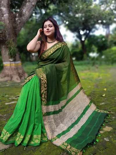 New In Cotton Saree with Blouse piece