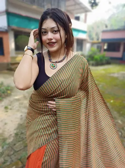 Trending Cotton Saree with Blouse piece 