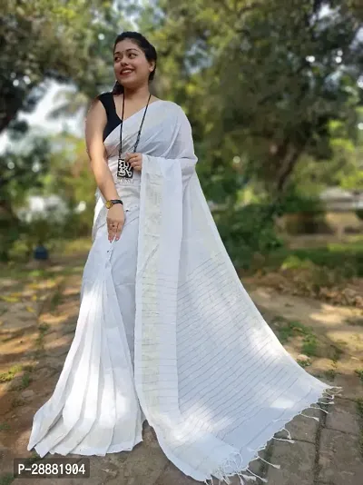 Women Cotton Zari Woven Saree with Blouse  piece