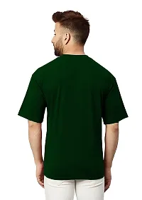 NaRnia@Men Half Sleeve Oversized Cotton Solid T-Shirt (Small, Green)-thumb1