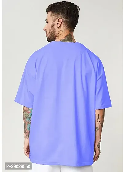NaRnia@ Oversized 100% Cotton Biowash | Cash| Printed T-Shirt for Men's (XX-Large, Sky)-thumb2
