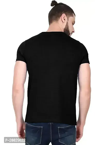 NaRnia@Men Half Sleeve Fitted Cotton Solid T-Shirt? (Small, Black)-thumb2