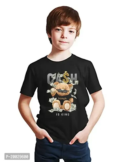 NaRnia@Cotton Tshirts for Boys/Printrd Tshirts for Kids Boys/Kids Tshirts for Boys (10-11 Years, Black)