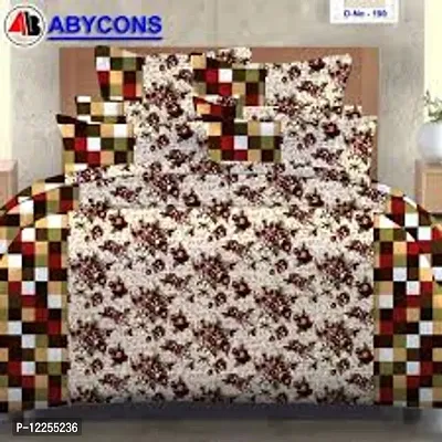 Cotton Double Bedsheet with  King Size With Pillow Cover-thumb0