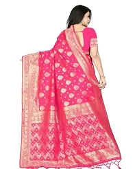 Stylish Silk Blend Pink Jacquard Saree With Blouse Piece For Women-thumb1