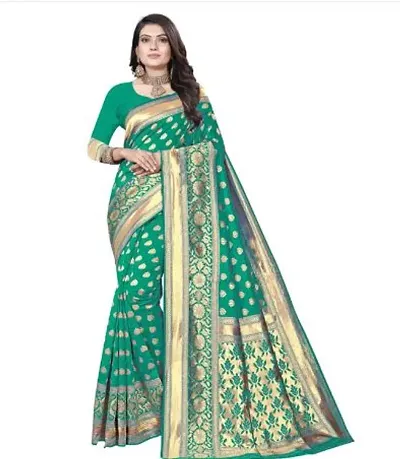 Elegant Silk Blend Saree with Blouse piece For Women