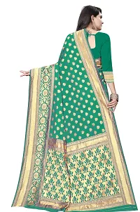 Stylish Art Silk Green Jacquard Saree With Blouse Piece For Women-thumb3