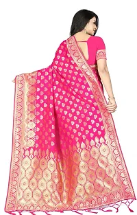 Stylish Banarasi Silk Pink Jacquard Saree With Blouse Piece For Women-thumb4