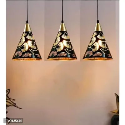 GAUVIK Metal Lazer Cutting Hanging Light for Restaurant,Bedroom, Living Room and Home Deacor Black Gold, Pack of 1 (Blub Not Included)-thumb4