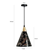 GAUVIK Metal Lazer Cutting Hanging Light for Restaurant,Bedroom, Living Room and Home Deacor Black Gold, Pack of 1 (Blub Not Included)-thumb2