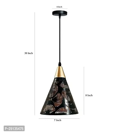 GAUVIK Metal Lazer Cutting Hanging Light for Restaurant,Bedroom, Living Room and Home Deacor Black Gold, Pack of 1 (Blub Not Included)-thumb3