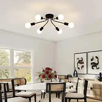 GAUVIK 6-Light Modern Chandelier Ceiling Light, Industrial Metal Farmhouse Ceiling Lamp for Living Dining Room Bedroom. Black (Bulb Not Included)-thumb4