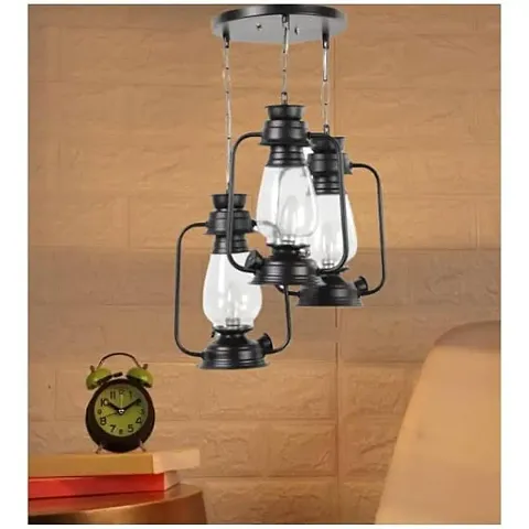 3 Light Cluster Black Lantern Pendant Light/Cluster Ceiling Light for Restaurant, Bedroom, Living Room and Home Decor Chandelier Ceiling Lamp