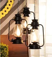 3 Light Cluster Black Lantern Pendant Light/Cluster Ceiling Light for Restaurant, Bedroom, Living Room and Home Decor Chandelier Ceiling Lamp-thumb2