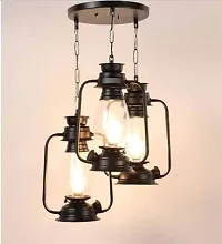 3 Light Cluster Black Lantern Pendant Light/Cluster Ceiling Light for Restaurant, Bedroom, Living Room and Home Decor Chandelier Ceiling Lamp-thumb3