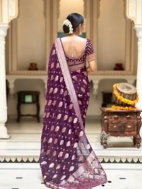 Stylish Purple Art Silk Saree With Blouse Piece For Women-thumb4