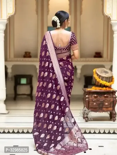 Stylish Purple Art Silk Saree With Blouse Piece For Women-thumb5