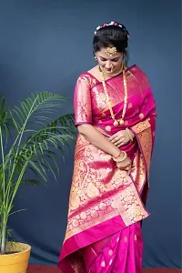 Stylish Pink Art Silk Saree With Blouse Piece For Women-thumb2