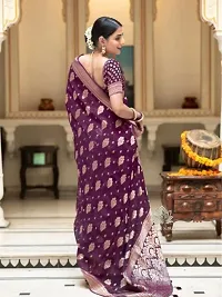 Stylish Purple Art Silk Saree With Blouse Piece For Women-thumb3