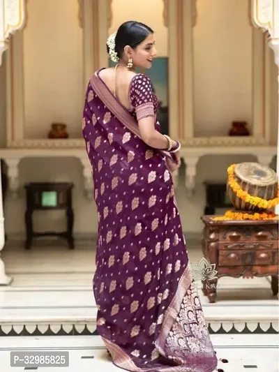 Stylish Purple Art Silk Saree With Blouse Piece For Women-thumb4