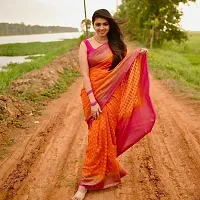 Stylish Orange Art Silk Saree With Blouse Piece For Women-thumb3