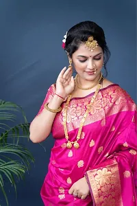 Stylish Pink Art Silk Saree With Blouse Piece For Women-thumb3