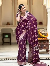 Stylish Purple Art Silk Saree With Blouse Piece For Women-thumb2