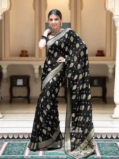 New In Art Silk Saree with Blouse piece 