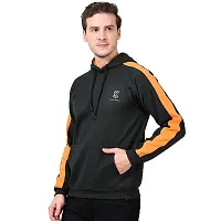 Weather Changer Men's Cotton Blend Solid Long Sleeves Kangaroo Pockets Hooded Sweatshirt-thumb3