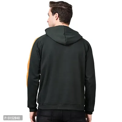 Weather Changer Men's Cotton Blend Solid Long Sleeves Kangaroo Pockets Hooded Sweatshirt-thumb3