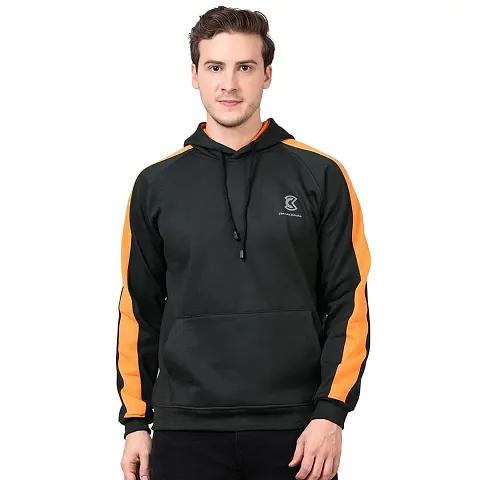 Weather Changer Men's Blend Solid Long Sleeves Kangaroo Pockets Hooded Sweatshirt