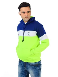 Weather Changer Men's Cotton Blend Colorblock Full Sleeve Hooded Sweatshirt-thumb3